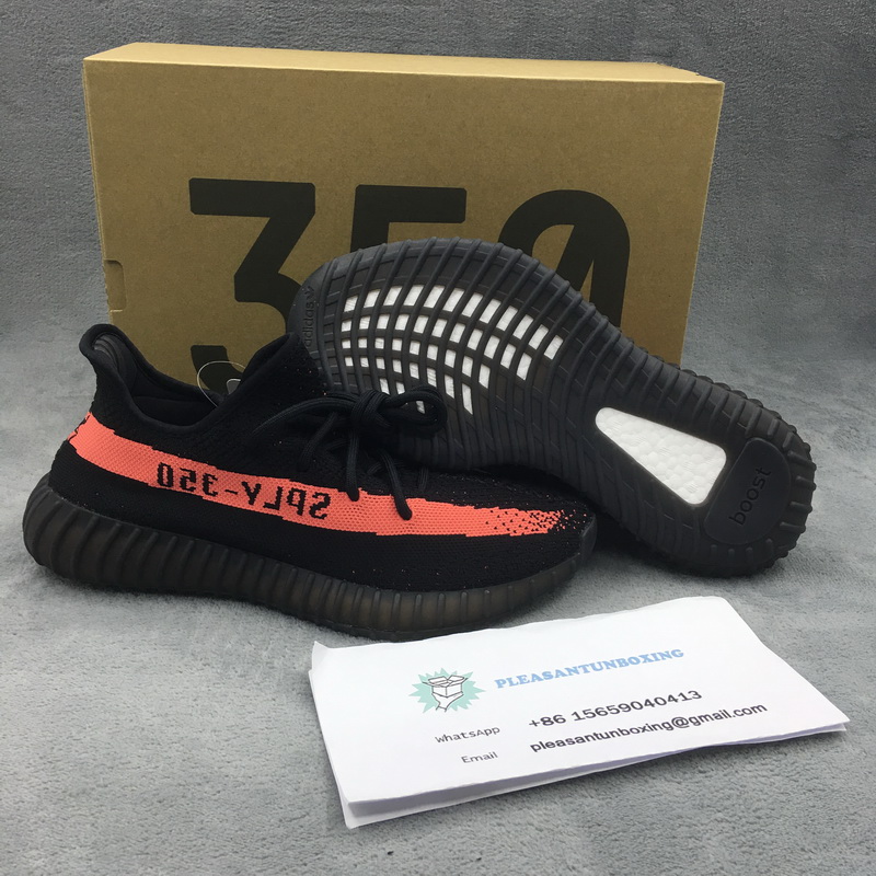Authentic Yeezy 350 V2 Boost Red Stripe